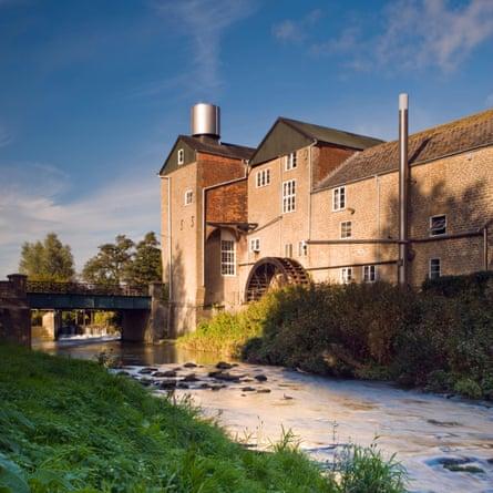 The Historical Palmers Brewery next to the river Brit in Bridport, Dorset, England, UK