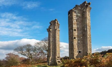 Yorkes Folly or Two Stoops in autumn on Guise Cliff near Pateley Bridge