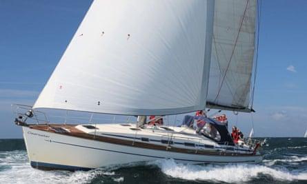 yacht out at sea with family